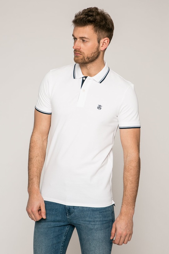 Selected Homme - T-shirt regular biały 16062542