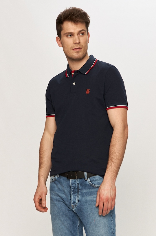 Selected Homme - Polo z elastanem granatowy 16062542