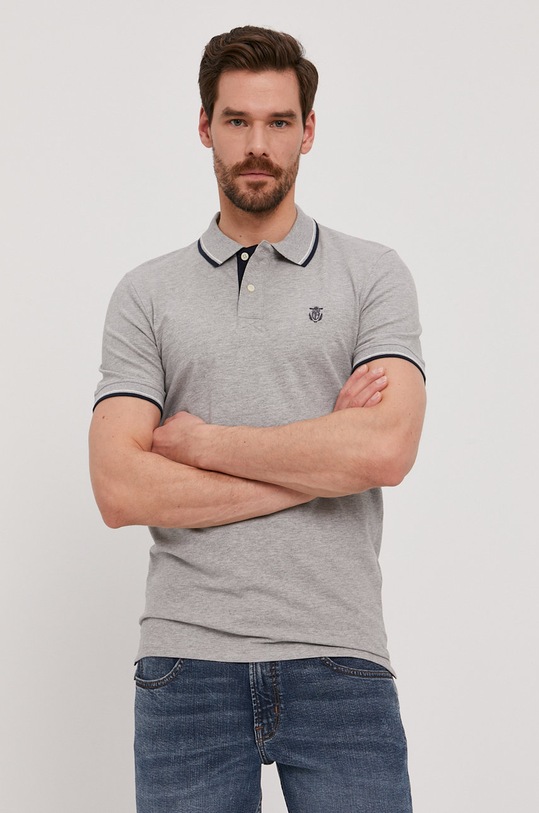 Selected Homme - Polo tričko hladký šedá 16062542