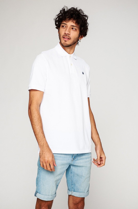 G-Star - Pánske polo tričko jednofarebný biela D08513.5864.110