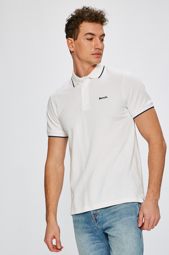 Bench - Tricou Polo regular alb BLMG002152