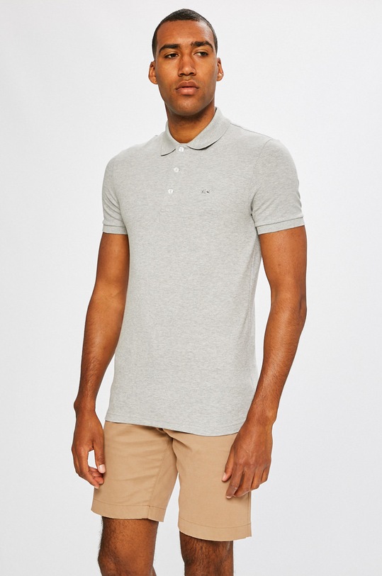 Lacoste tricou polo cu elastan gri PH4014