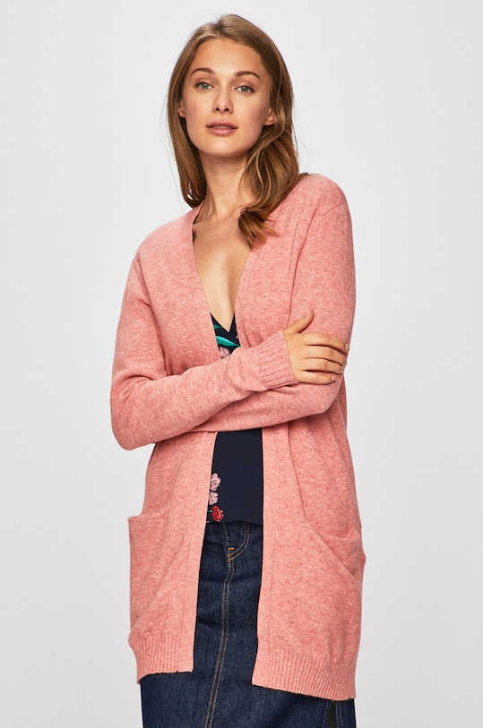 Vila kardigan pozostałe różowy 14044041
