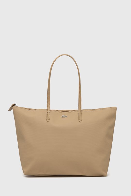 Τσάντα Lacoste απομίμηση λείου δέρματος μπεζ NF1888PO
