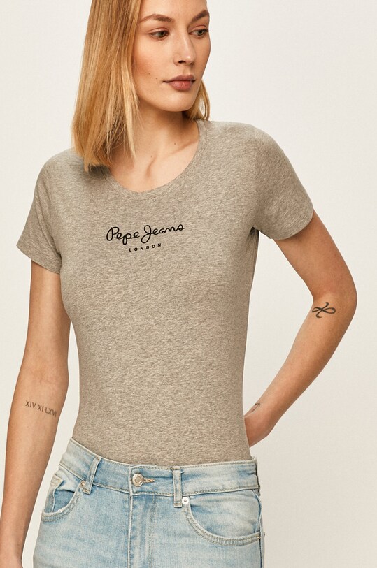 Pepe Jeans - Top New Virginia z elastanem szary PL502711
