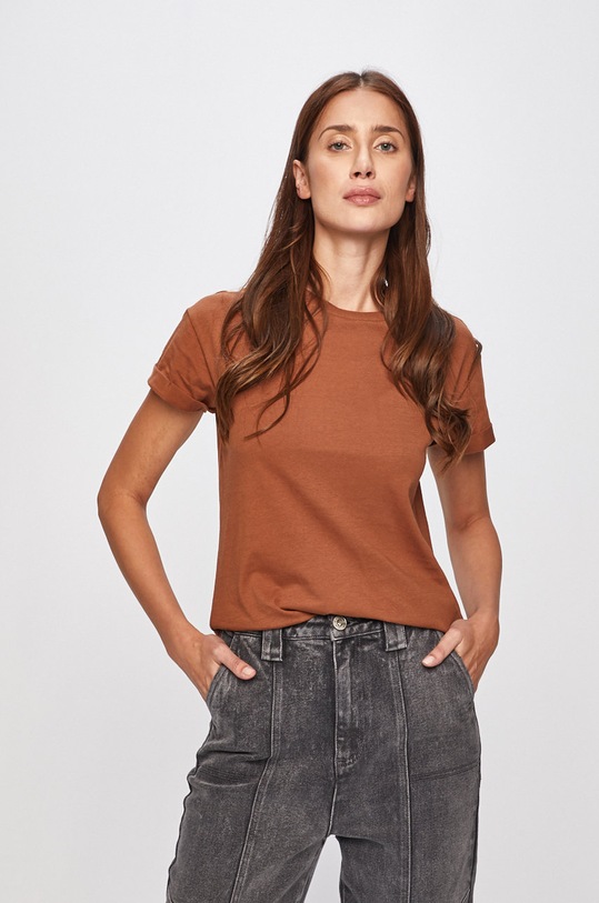 Tally Weijl - Футболка бавовна коричневий STSCOSONIA
