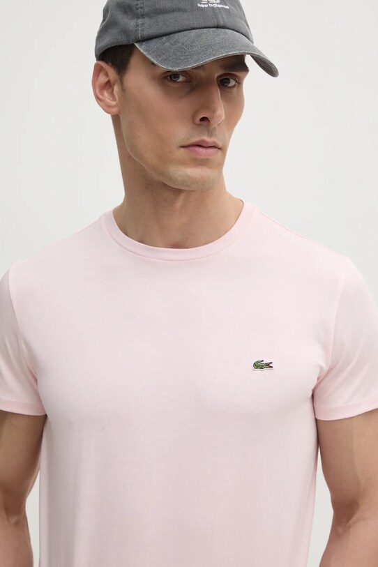 Odzież Lacoste t-shirt bawełniany TH6709 różowy