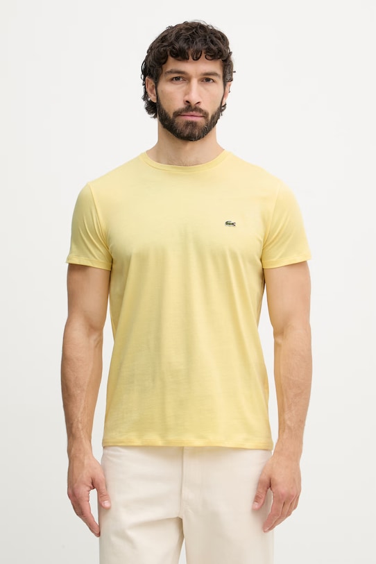 Lacoste Тениска мъжка от памук жълт TH6709