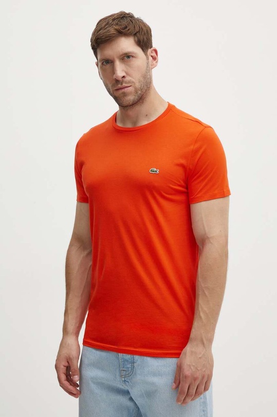 Bavlnené tričko Lacoste oranžová TH6709