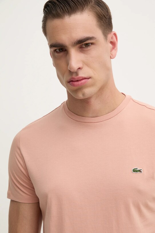 Lacoste t-shirt bawełniany pomarańczowy TH6709