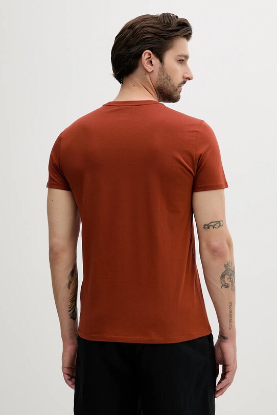 Ρούχα Βαμβακερό μπλουζάκι Lacoste TH6709 πορτοκαλί