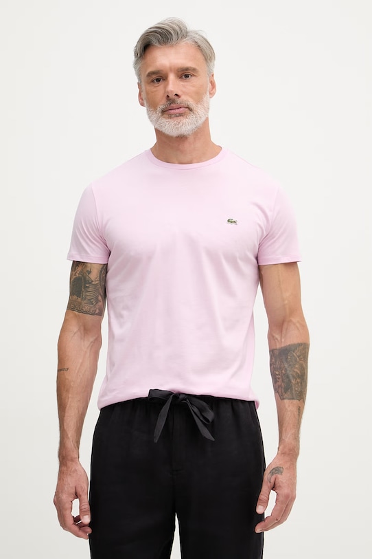 Lacoste tričko pánske bavlnené ružová TH6709