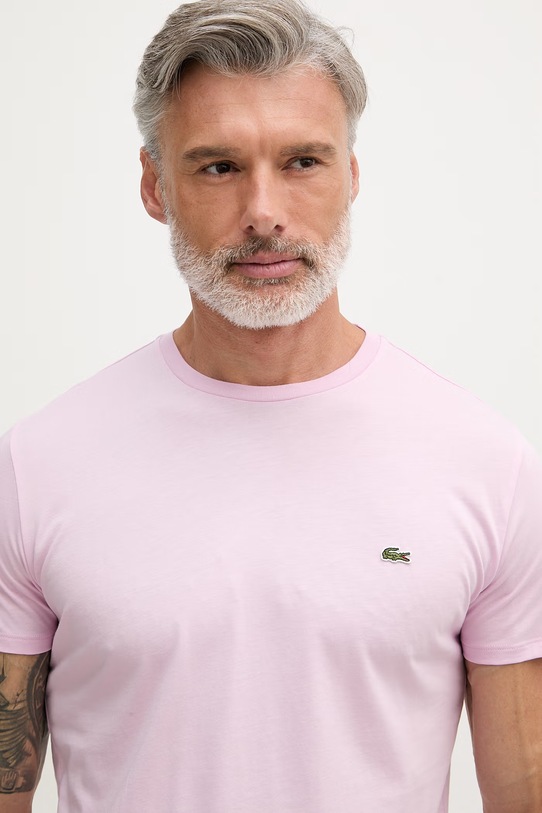 Lacoste tričko pánske bavlnené ružová TH6709