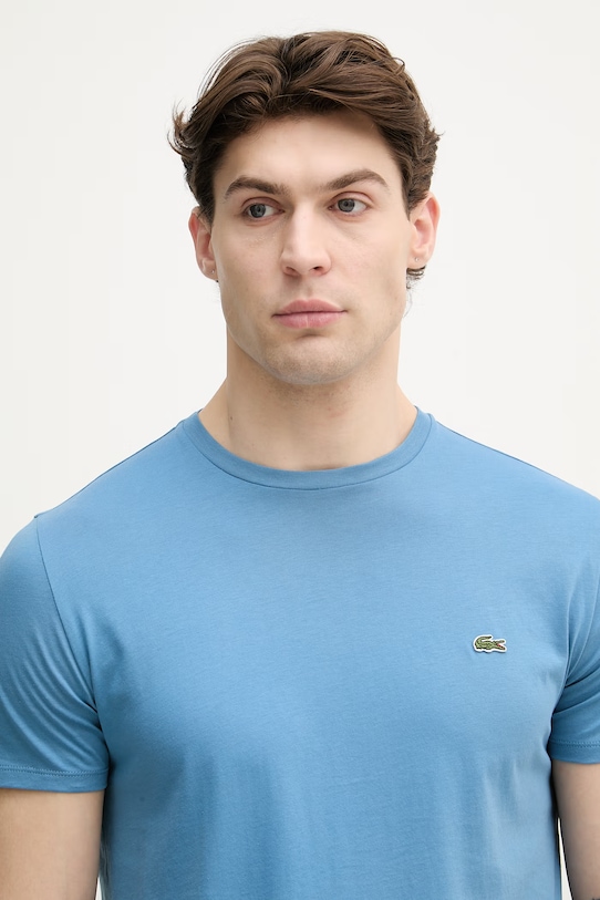 Lacoste T-shirt męski bawełniany niebieski TH6709