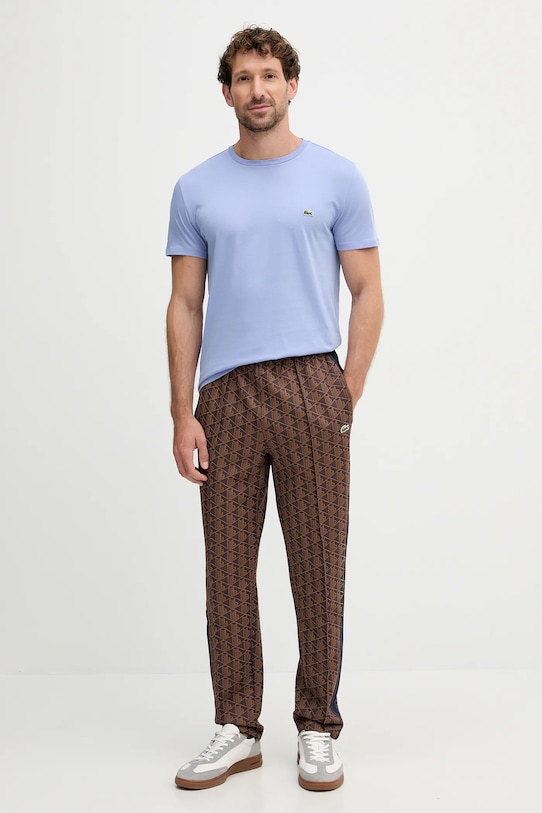 Хлопковая футболка Lacoste TH6709 голубой AW25