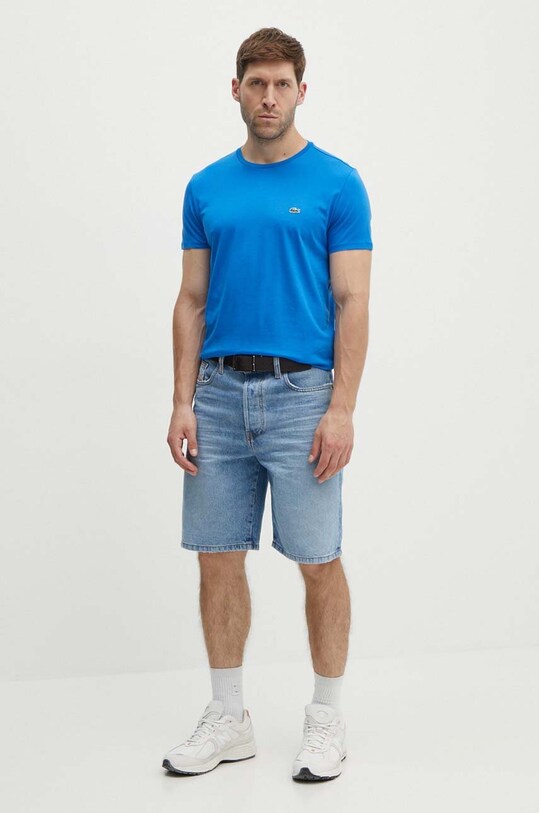 Lacoste t-shirt bawełniany TH6709 niebieski SS25