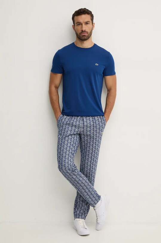 Lacoste t-shirt bawełniany TH6709 granatowy SS25