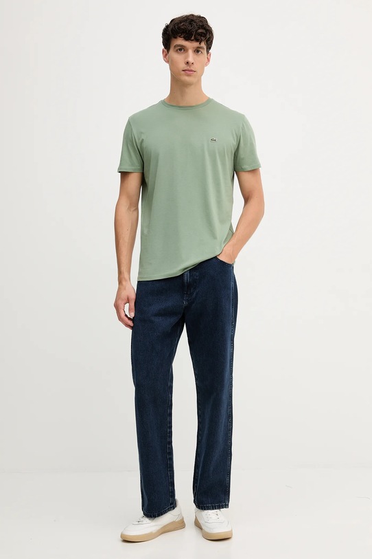 Lacoste t-shirt bawełniany TH6709 zielony AW25