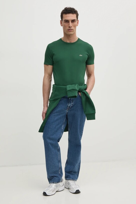 Бавовняна футболка Lacoste TH6709 зелений SS25