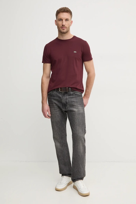 Lacoste cotton t-shirt TH6709 maroon SS26