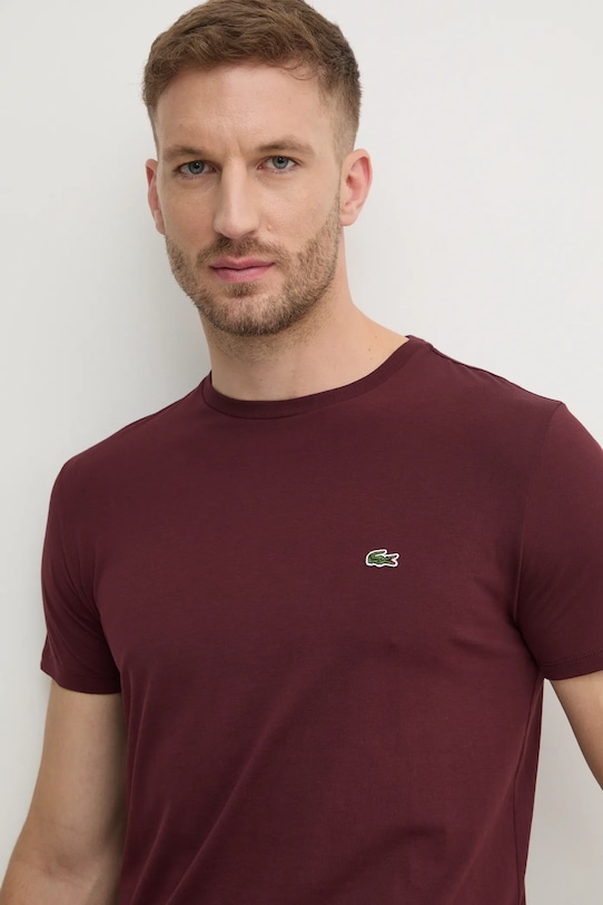 Lacoste cotton t-shirt maroon TH6709