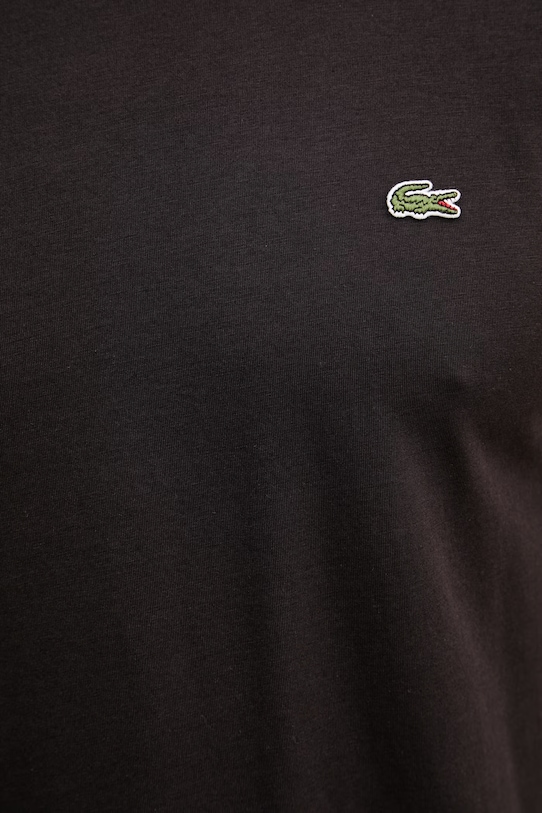Lacoste t-shirt Ανδρικό βαμβακερό TH6709 καφέ