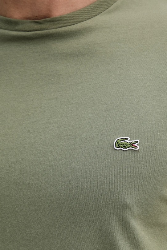 Βαμβακερό μπλουζάκι Lacoste TH6709 πράσινο