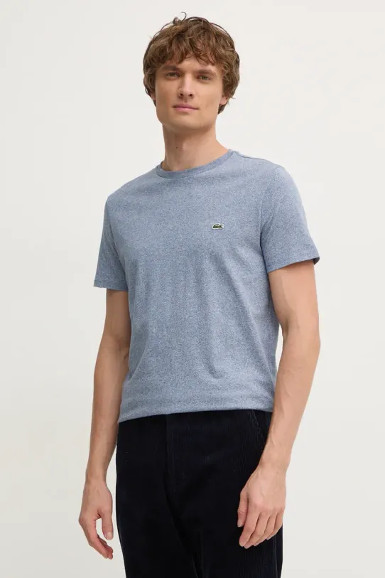 Bavlněné tričko Lacoste hladký modrá TH6709