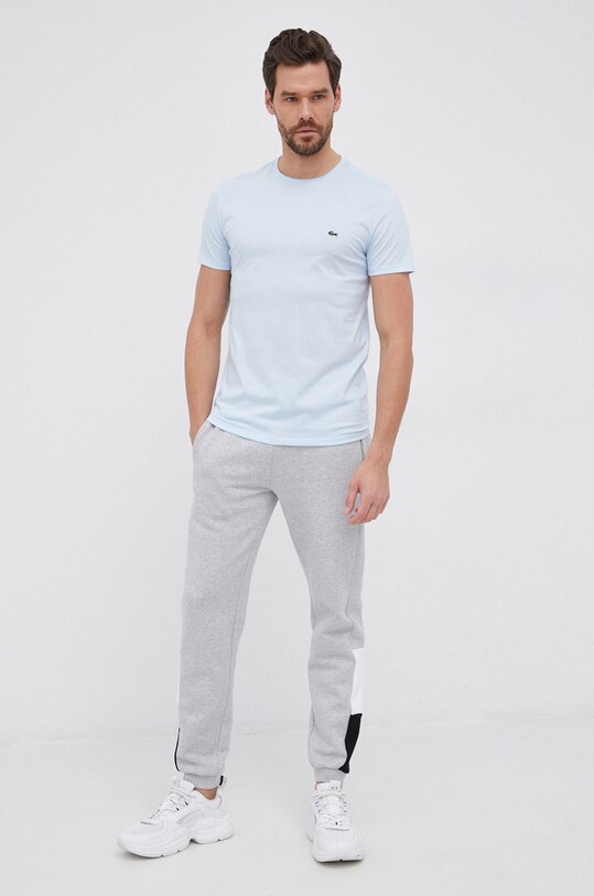 Хлопковая футболка Lacoste TH6709 голубой SS25