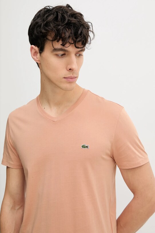 Lacoste tricou din bumbac portocaliu TH6710