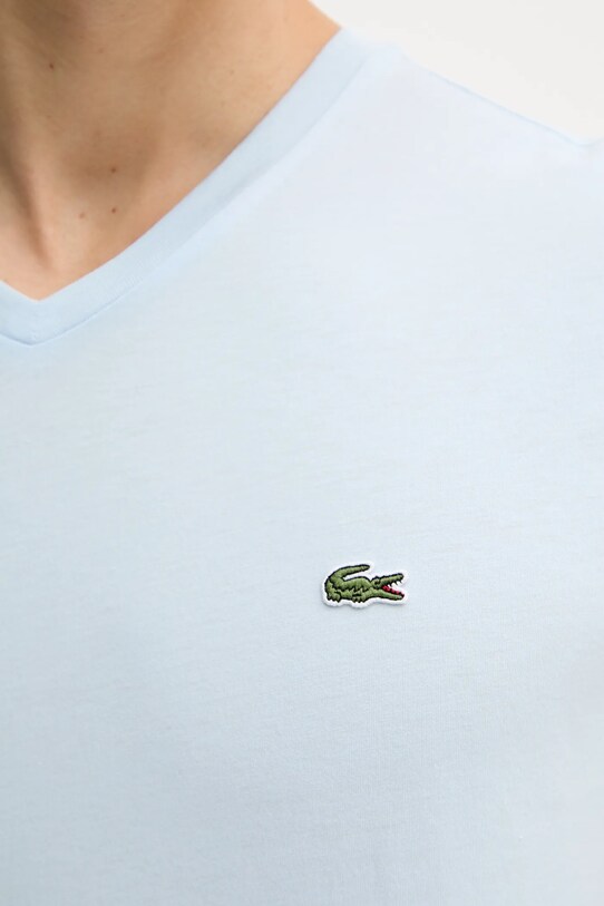 Бавовняна футболка Lacoste TH6710 блакитний