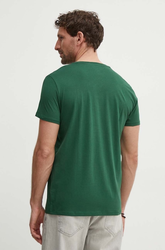Ρούχα Βαμβακερό μπλουζάκι Lacoste TH6710 πράσινο