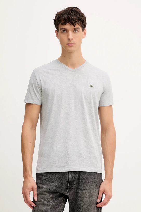 Lacoste t-shirt bawełniany bawełna szary TH6710