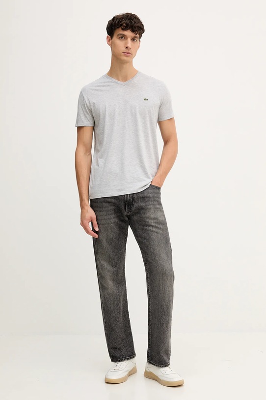 Lacoste t-shirt bawełniany TH6710 szary SS25