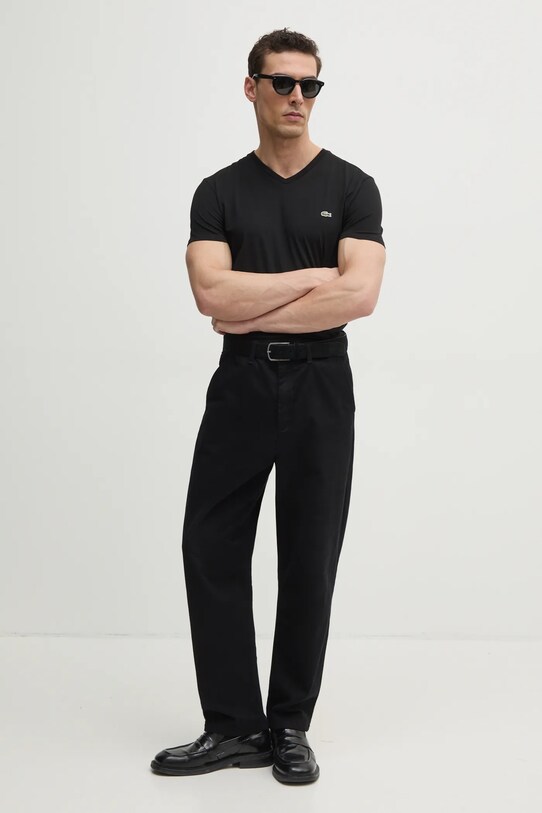 Бавовняна футболка Lacoste TH6710 чорний SS25