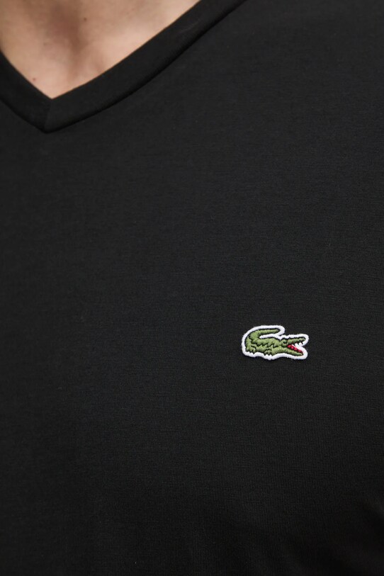Бавовняна футболка Lacoste TH6710 чорний