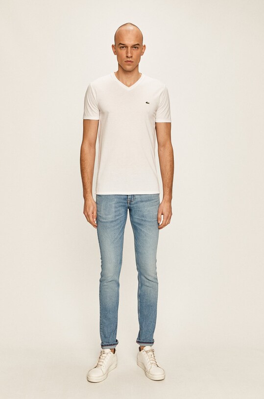 Bavlněné tričko Lacoste TH6710 bílá SS25