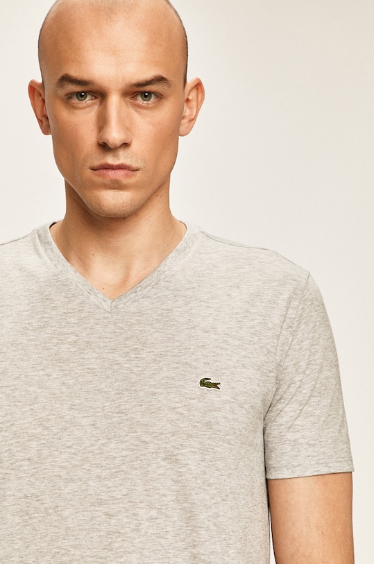 Хлопковая футболка Lacoste хлопок серый TH6710