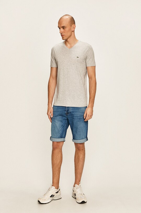 Хлопковая футболка Lacoste TH6710 серый SS25