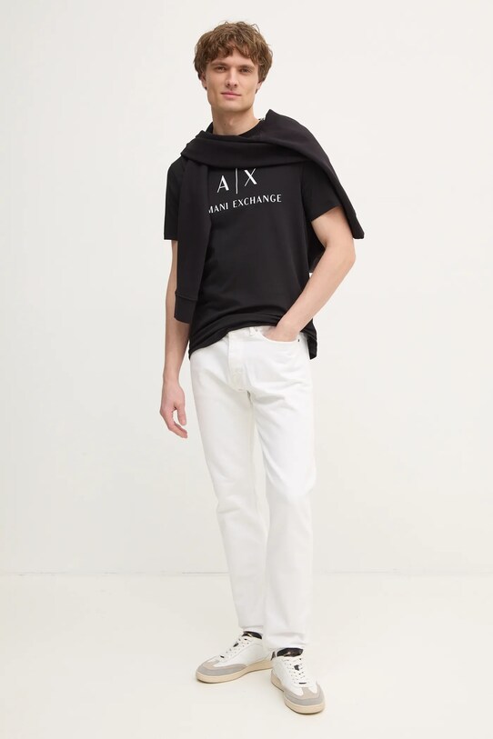 Armani Exchange tricou 8NZTCJ.Z8H4Z negru AA00