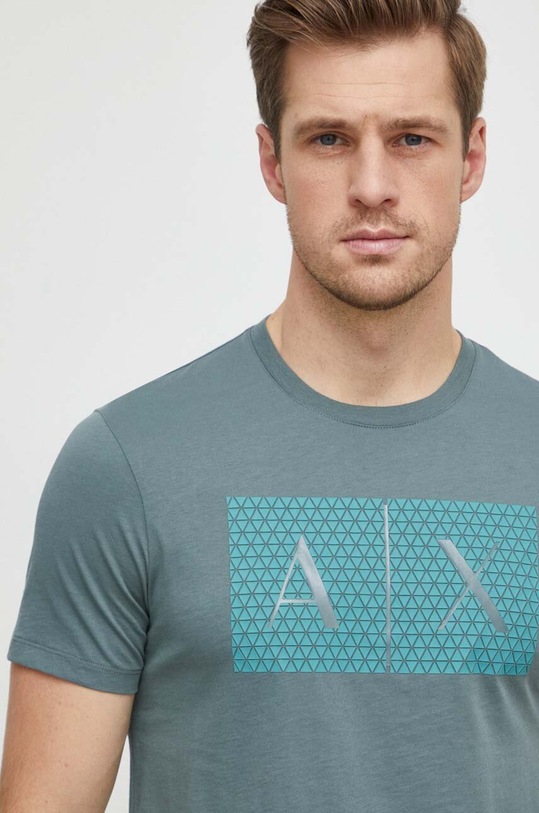 Armani Exchange t-shirt bawełniany nadruk zielony 8NZTCK.Z8H4Z