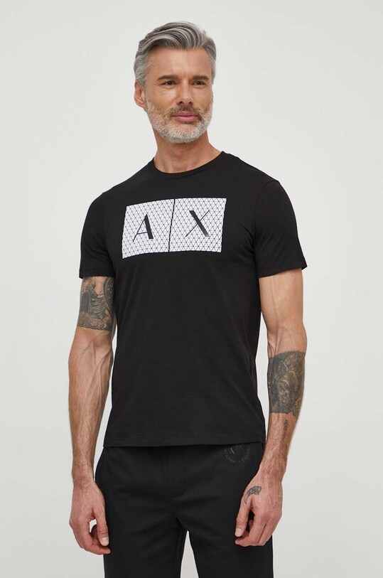 Хлопковая футболка Armani Exchange хлопок чёрный 8NZTCK.Z8H4Z