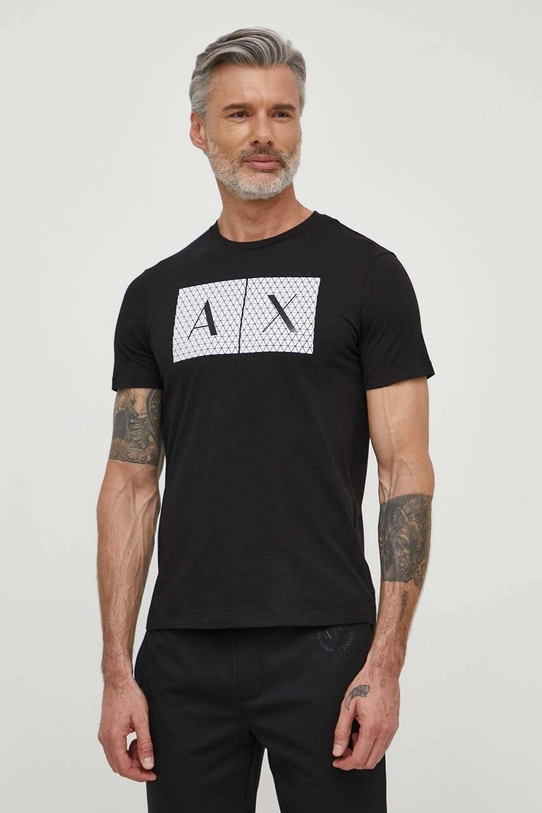 Armani Exchange tricou din bumbac bumbac negru 8NZTCK.Z8H4Z