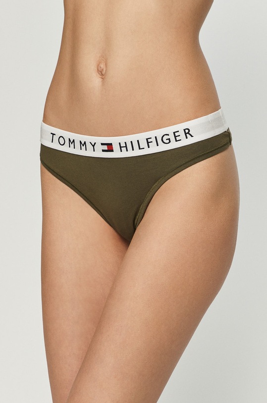 Tommy Hilfiger - Στρινγκ πλεκτό ύφασμα πράσινο UW0UW01555