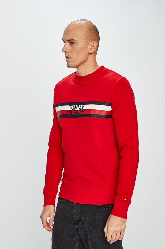 Tommy Hilfiger - Mikina bez kapucne červená MW0MW09067