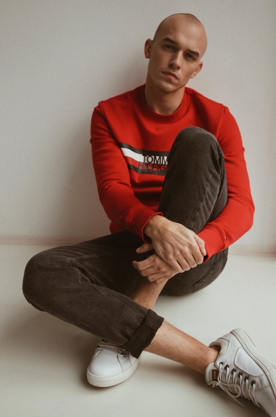 Tommy Hilfiger - Mikina červená MW0MW09067