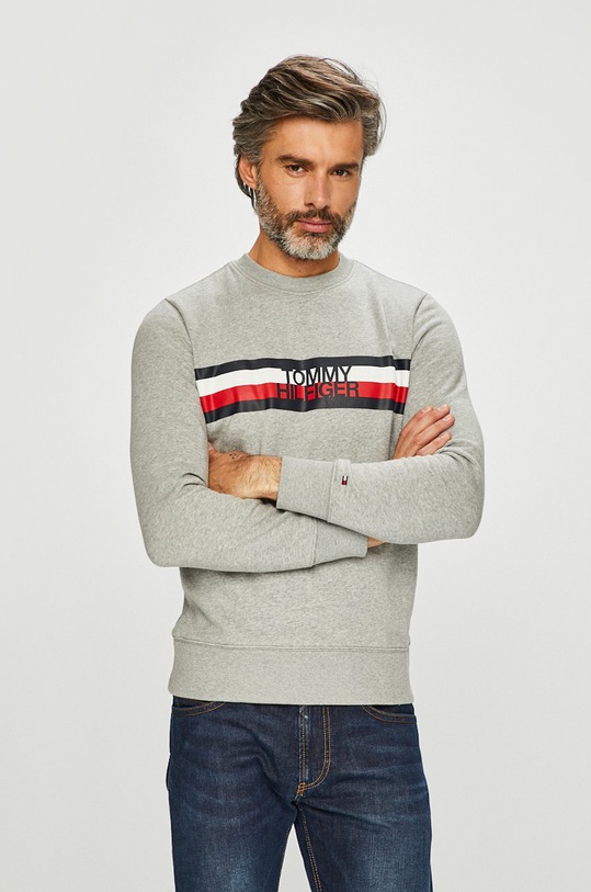 Tommy Hilfiger - Mikina bez kapucne sivá MW0MW09067