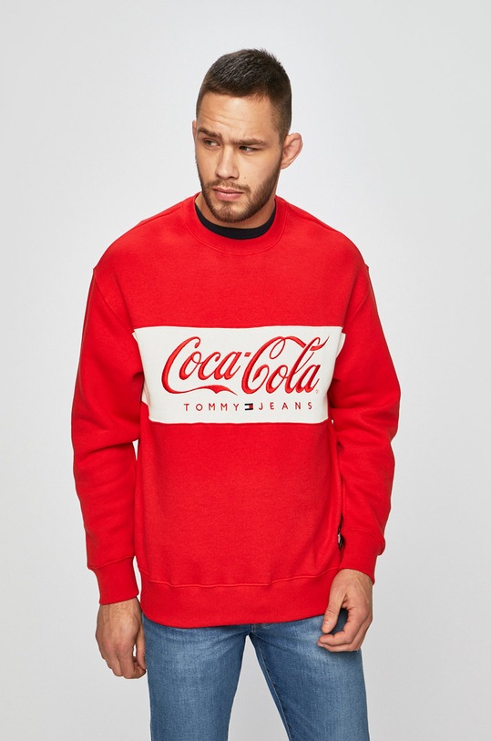 Tommy Jeans - Felső x Coca-Cola sima piros DM0DM06690