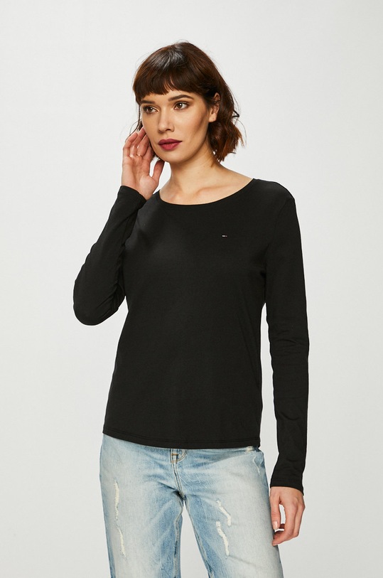 Tommy Jeans - Blúzka bavlna čierna DW0DW05937