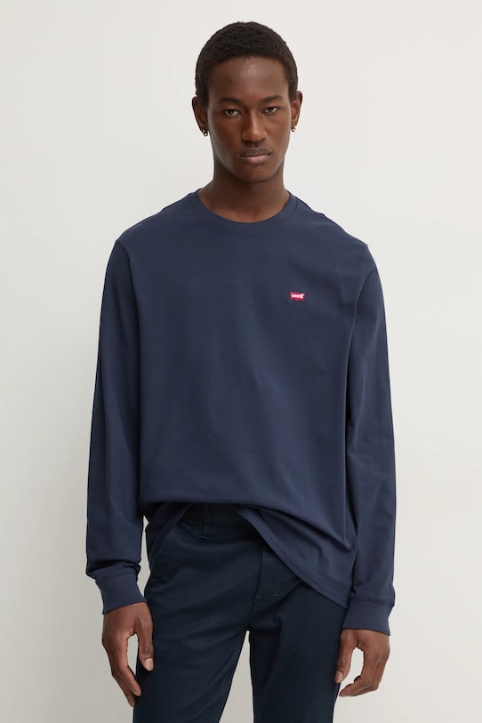 Levi's - Pánske tričko s dlhým rukávom bavlna tmavomodrá 72848.0001
